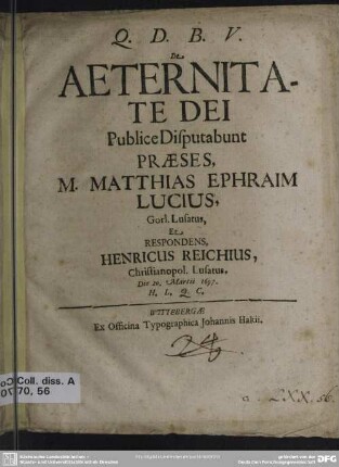 De Aeternitate Dei