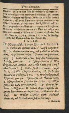 Cap. III. De Monarchia Sveo-Gothica Externa.