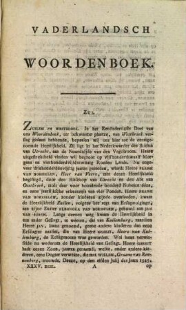 Vaderlandsch Woordenboek : Met Kaarten, Plaaten en Pourtraitten, 35. ZUIL - ZYP