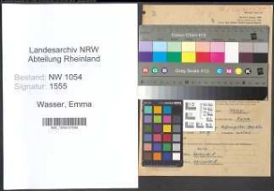 Entnazifizierung Emma Wasser , geb. 10.02.1885 ()