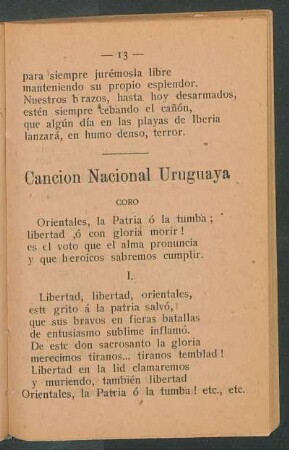 Canción Nacional Uruguaya