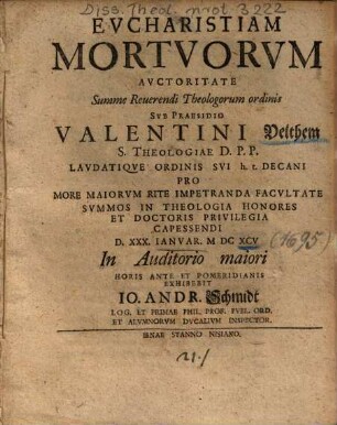 Evcharistiam Mortvorvm