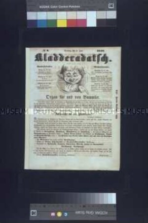 Kladderadatsch. Humoristisch-satyrisches Wochenblatt, Nr. 6, 2. Auflage; Berlin, 11. Juni 1848
