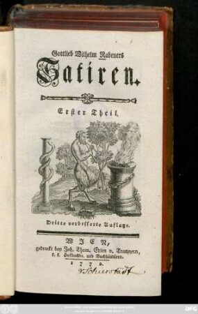 Th. 1: Gottlieb Wilhelm Rabeners Satiren