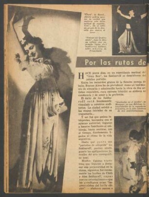 Por las rutas de América viajarán los Sakharoff