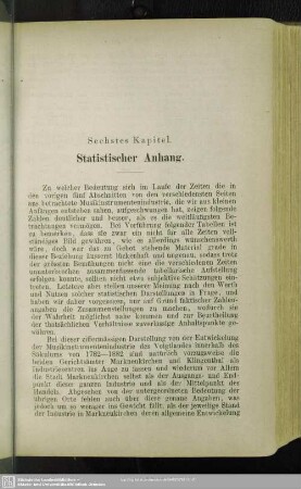 Sechstes Kapitel. Statistischer Anhang