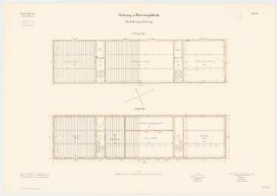 Pionierkaserne, Graudenz Fahrzeug- und Kammergebäude: Grundriss Erdgeschoss, 1. Obergeschoss 1:100
