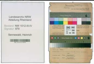 Entnazifizierung Heinrich Sennewald , geb. 10.06.1906 (Ingenieur)