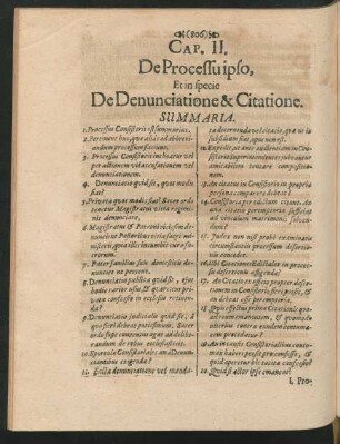 Cap. II. De Processu ipso, Et in specie De Denunciatione & Citatione.