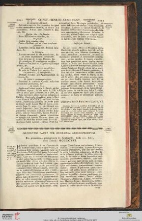 Ordinatio facta per Henricum Archiepiscopium