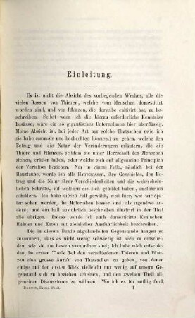 Das Variiren der Thiere und Pflanzen im Zustande der Domestication : in zwei Bänden, 1