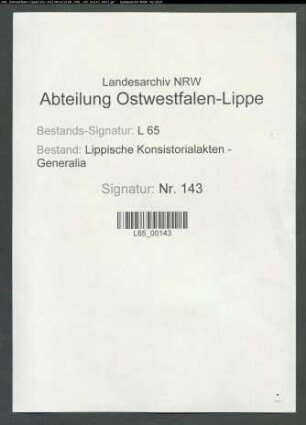 Kollekten für außerlippische Bedürftige
