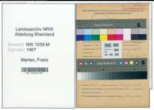 Entnazifizierung Franz Marten , geb. 20.02.1898 (Lehrer)