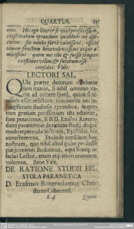 De Ratione Studii Epistola Paraenetica