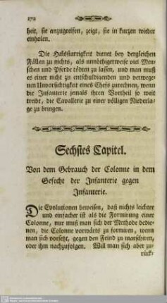 Sechstes Kapitel. Von dem Gebrauch der Colonne in dem Gefecht der Infanterie gegen Infanterie