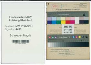 Entnazifizierung Magda Schroeder , geb. 28.01.1909 (Lehrerin)