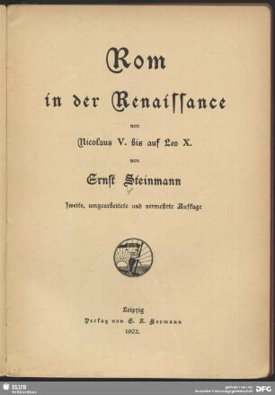 Rom in der Renaissance : von Nicolaus V. bis auf Leo X.