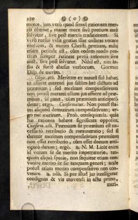 280-281, Objic. 6to. Meritum ex natura sua ...