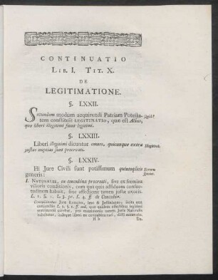 Continuatio Lib. I. Tit. X. De Legitimatione