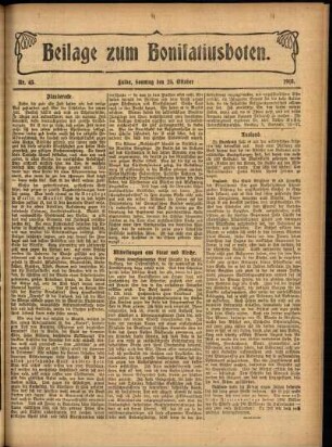 Zweite Ausgabe vom Sonntag, den 23. Oktober 1910.