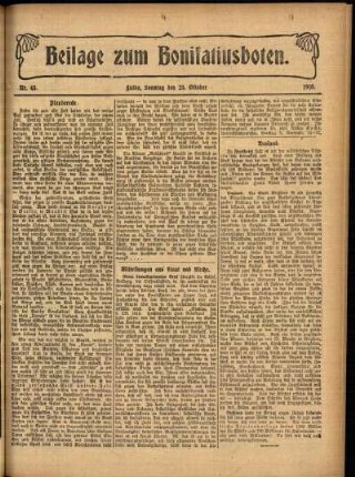 Zweite Ausgabe vom Sonntag, den 23. Oktober 1910.