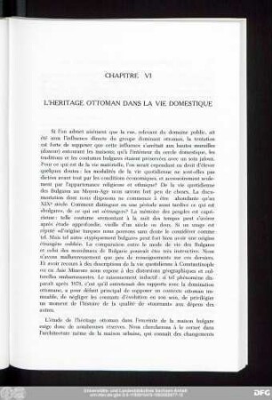 Chapitre VI L'Heritage Ottoman Dans La Vie Domestique