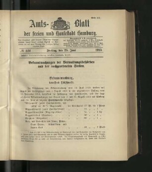 No. 124, 25. Juni 1915