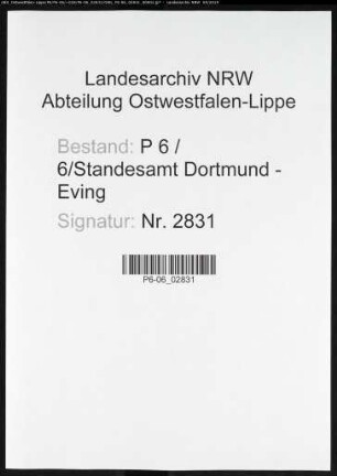 Sterberegister Standesamt Dortmund-Eving (V)