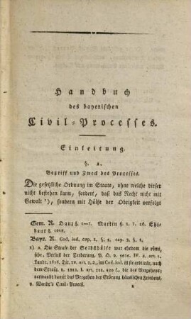 Vollständiges Handbuch des bayerischen Civilprocesses : nach Thibaut's Ordnung. [1]