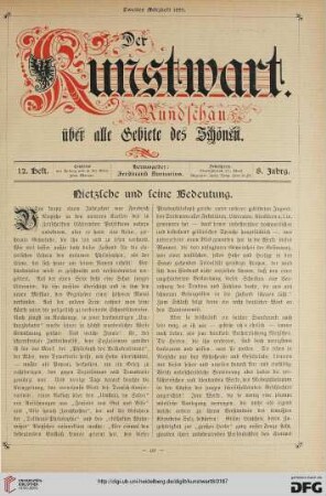 Nietzsche und seine Bedeutung
