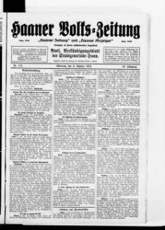 Haaner Volks-Zeitung. 1896-1928