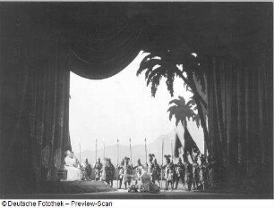 Die ägyptische Helena. Oper von Richard Strauss mit Elisabeth Rethberg als Helena, Curt Taucher als Menelas, Anneliese Petrich als Hermione, Maria Rajdl als Aithra und Friedrich Plaschke als Altair. Staatsoper Dresden, Uraufführung am 06.06.1928 als Auftakt der 1. Dresdner Opernfestspiele unter Leitung von Fritz Busch. Fotografie von Ursula Richter
