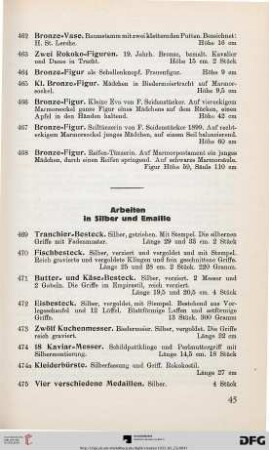 Arbeiten in Silber und Emaille (Nr. 469-489)