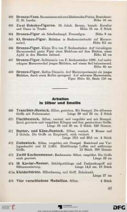 Arbeiten in Silber und Emaille (Nr. 469-489)