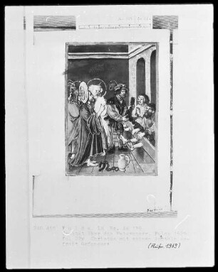 Traktat über das Vaterunser — Christus mit seinen Aposteln befreit Gefangene, Folio 22verso