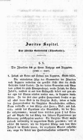 Zweites Kapitel. Das jüdische Gottesreich (Theokratie)