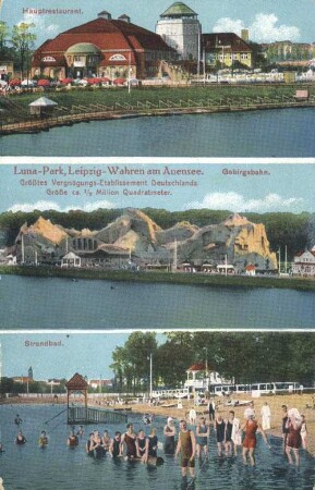 Luna-Park: Leipzig-Wahren am Auensee : größtes Vergnügens-Etablissement Deutschlands. Größe ca. 1/2 Million Quadratmeter