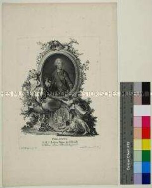 Porträt des Philipp Andreas von Ellrodt mit allegorischem Beiwerk
