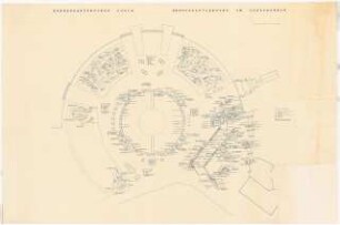 Bundesgartenschau 1957, Köln: Tanzbrunnen Pflanzplan Sommerbepflanzung 1:200