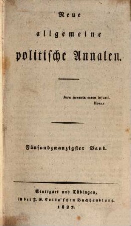 Neue allgemeine politische Annalen. 1827,3, 1827, [3] = Bd. 25