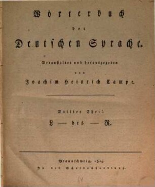 Wörterbuch der deutschen Sprache. 3, L bis R