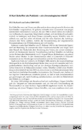 III. Karl Scheffler als Publizist - ein chronologischer Abriß