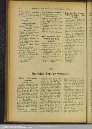 VI. Kaiserlich Deutsche Behörden