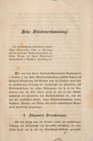 Hohe Ständeversammlung!