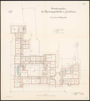 Regierungsgebäude, Gumbinnen Erweiterungsbau: Grundriss Keller 1:100