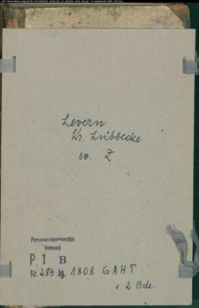 Zivilstandsregister der evangelischen Gemeinde Levern, Kreis Lübbecke (GAHT 1808) (Gemeinde: Evangelische Gemeinde Levern)