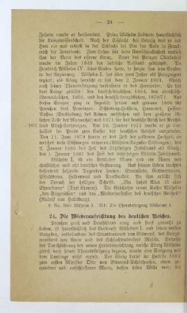 24. Die Wiederaufrichtung des deutschen Reiches