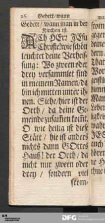Gebett, wann man in der Kirchen ist.