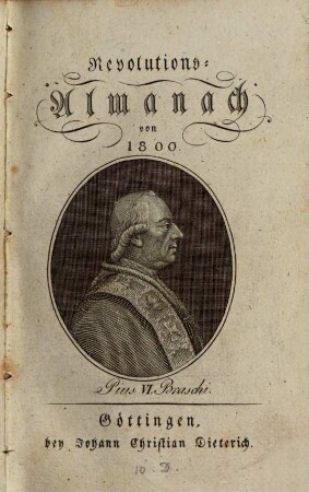 Revolutions-Almanach, 1800