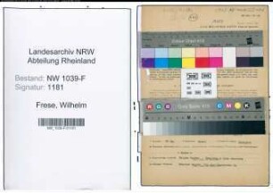 Entnazifizierung Wilhelm Frese , geb. 31.10.1898 (Lehrer)